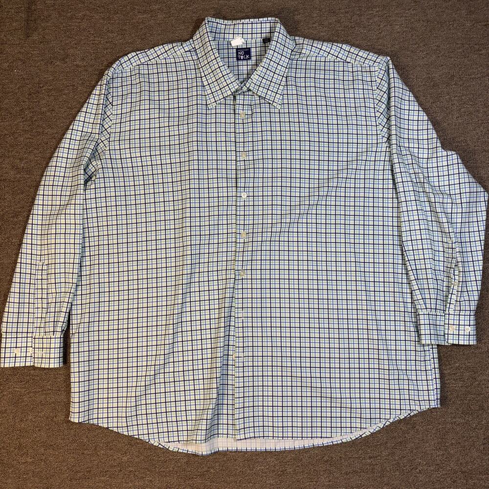 Westport Men’s Long Sleev No Tuck Shirt Squares 3XLT